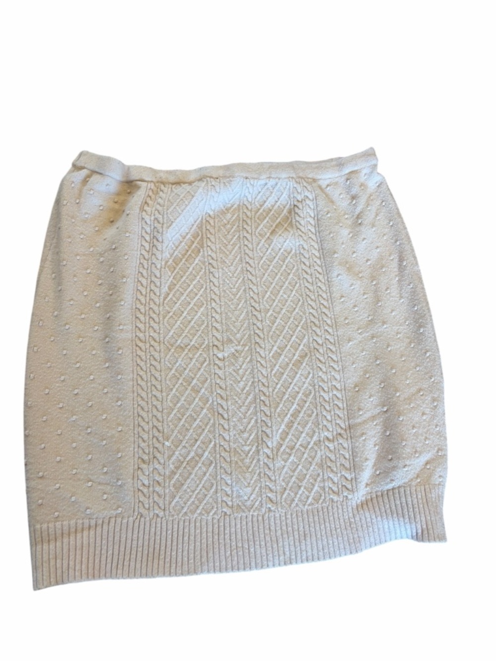 Eloquii Chunky Knit Midi Sweater Skirt Womens Plus 26/28 Ivory Pull On